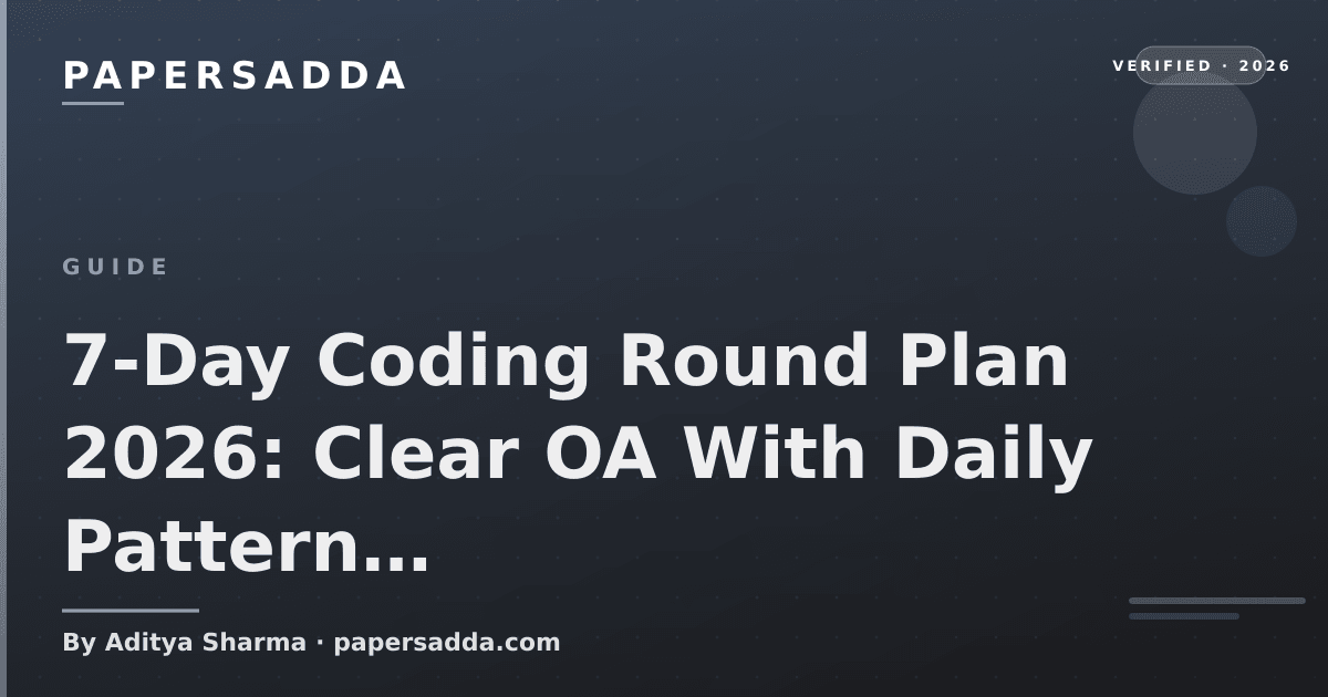 Daily Rounding Plan Image 7-Day Coding Round Plan 2026: Clear OA With Daily Pattern | PA