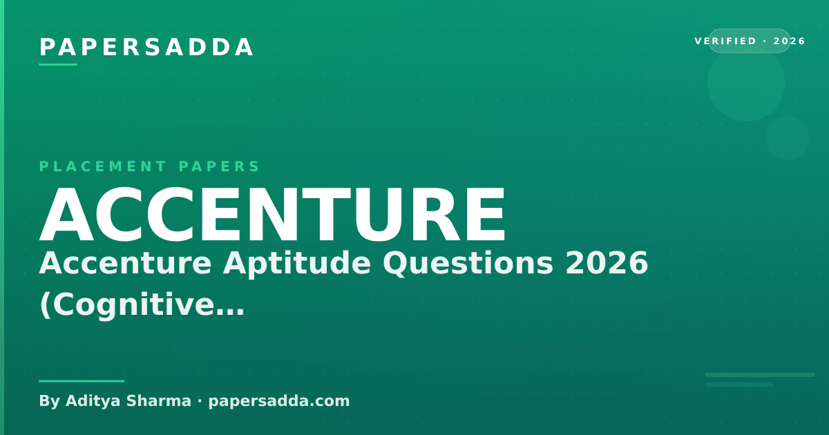 Accenture Aptitude Questions 2026 (Cognitive and | PA