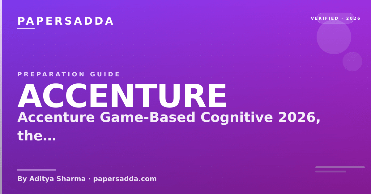Accenture Game-Based Cognitive 2026, the New Pattern Decoded | PA