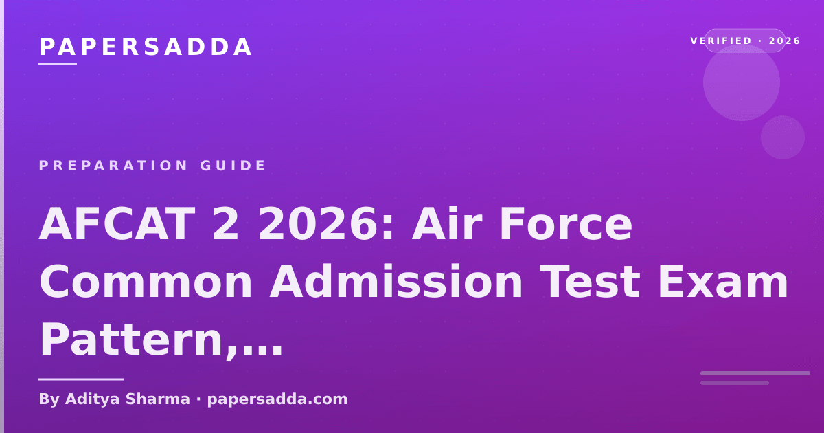 AFCAT 2 2026 Air Force Common Admission Test pattern covering written test AFSB interview selection and preparation strategy