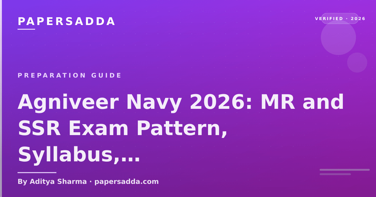 Agniveer Navy 2026 SSR and MR exam pattern with subject syllabus physical standards eligibility and preparation strategy