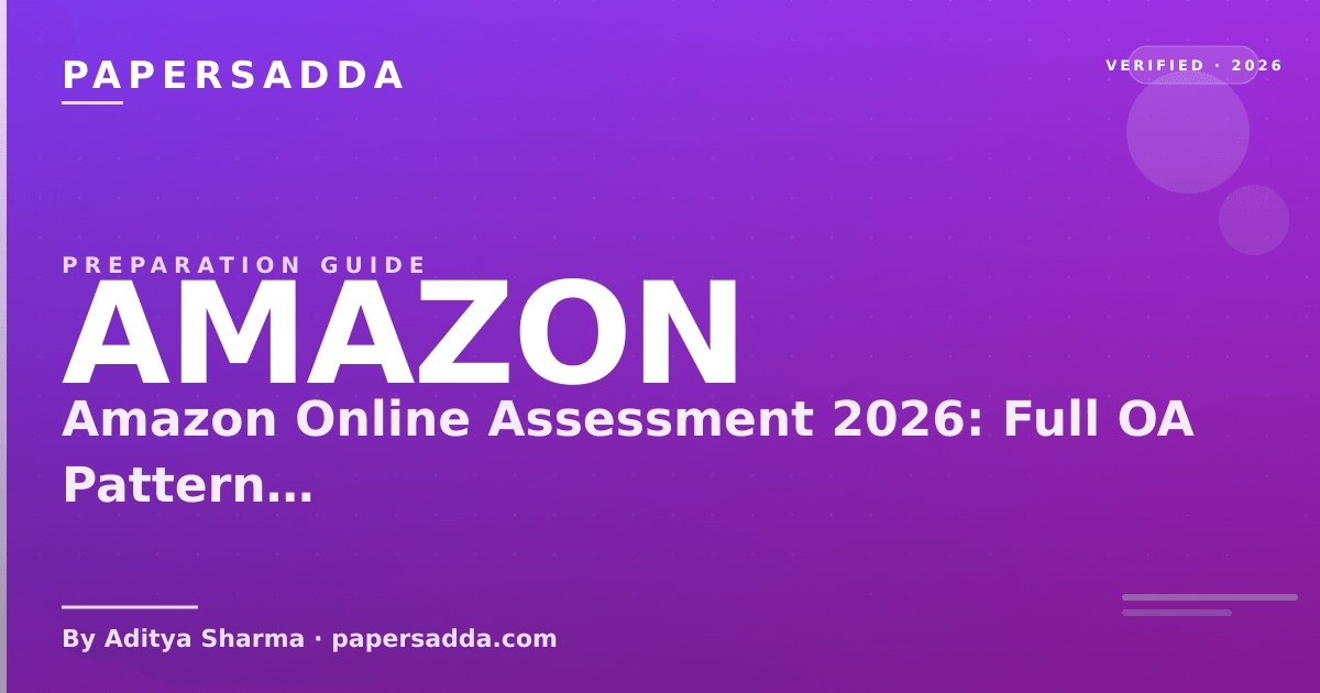 Amazon Online Assessment 2026: Full OA Pattern + Tips | PA
