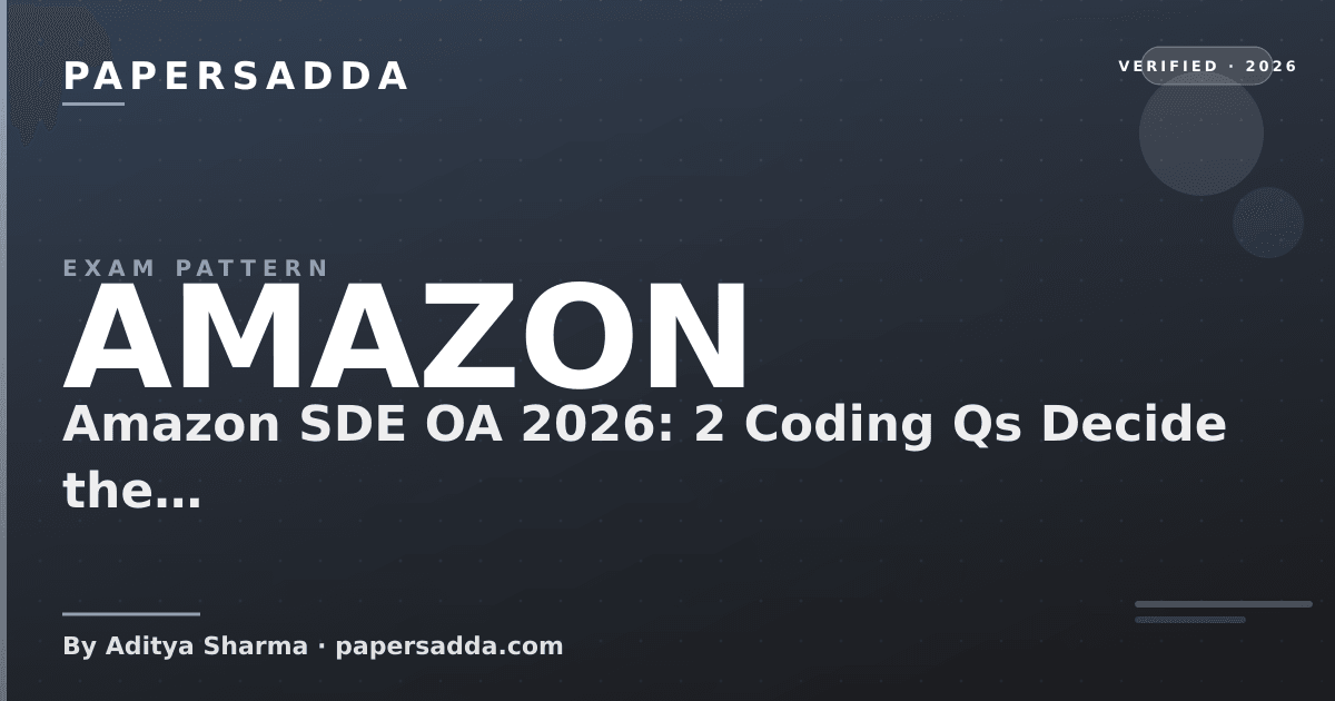 Amazon SDE OA 2026: 2 Coding Qs Decide the Screen | PA