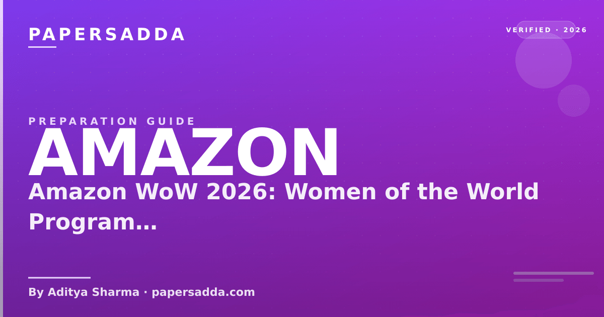 Amazon WoW 2026 Women of the World program eligibility and selection process