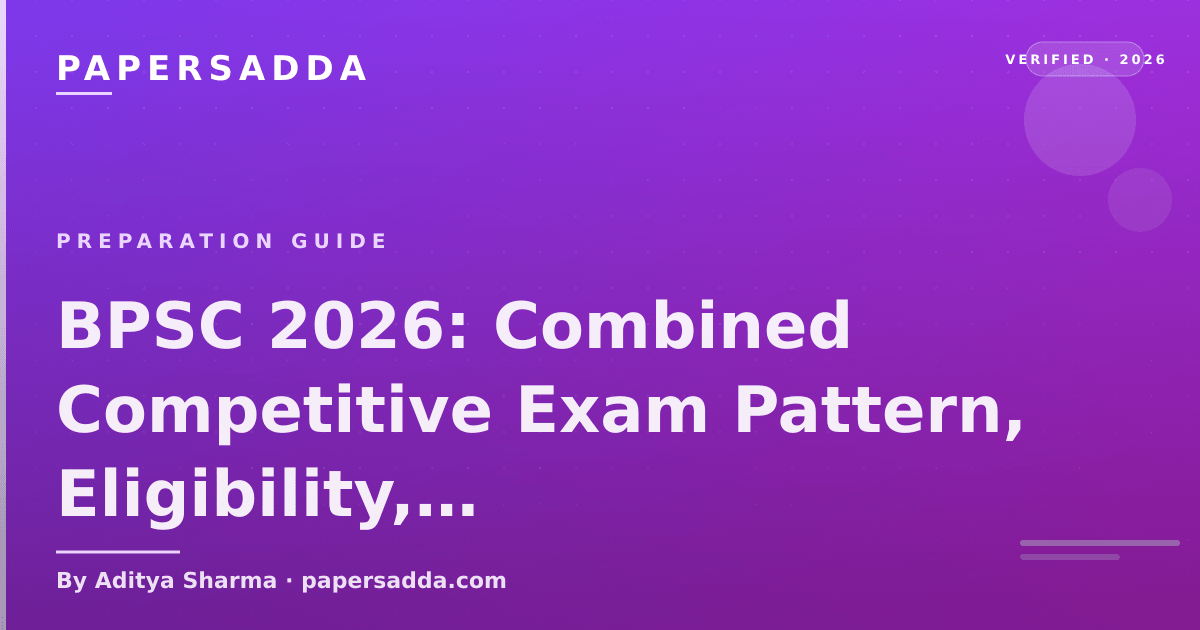BPSC Combined Competitive Exam 2026 pattern, eligibility and preparation plan