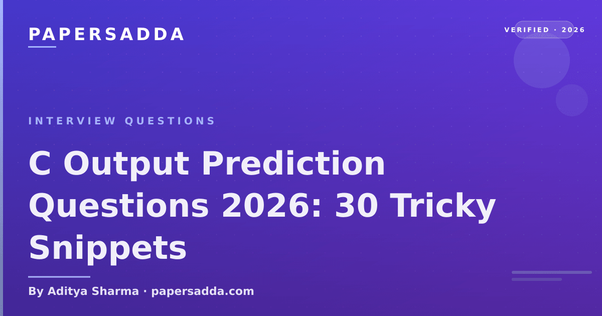 C Output Prediction Questions 2026: 30 Tricky Snippets | PA