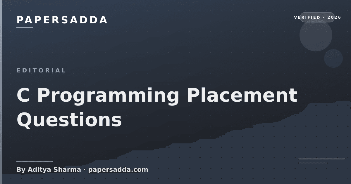 C Programming Placement Questions | PA