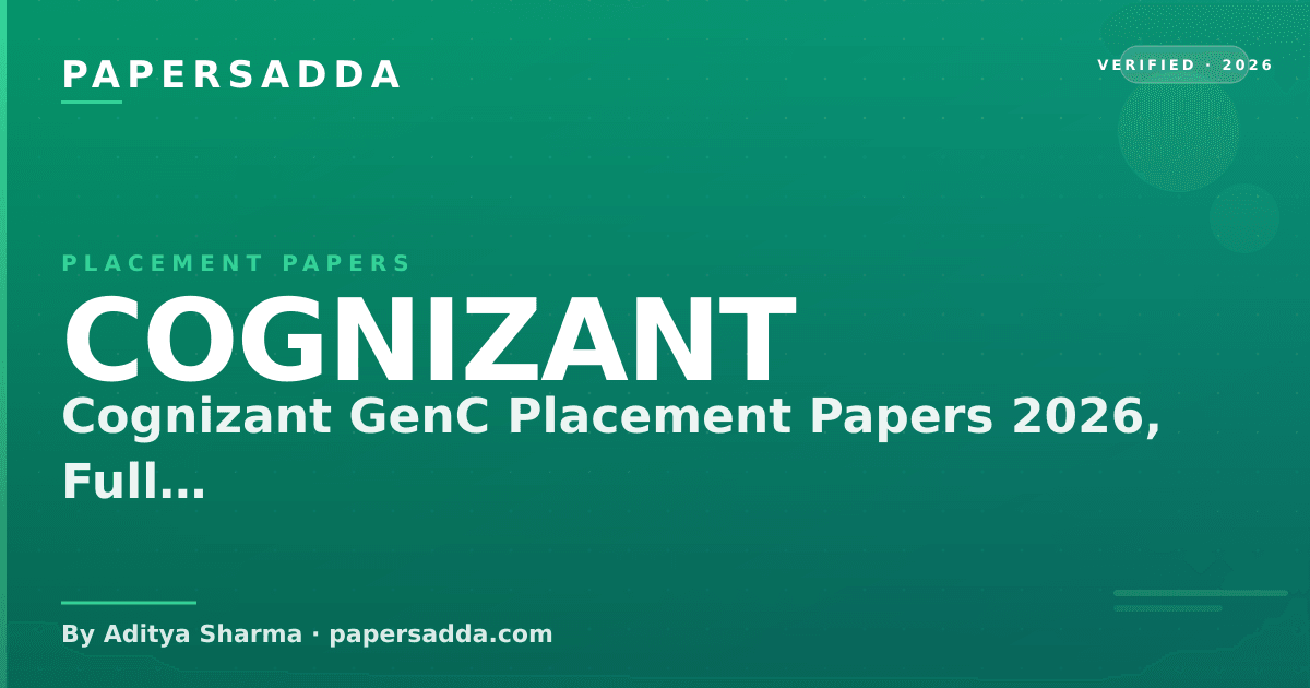 Guide Word Design Cognizant GenC Placement Papers 2026, Full Guide | PA