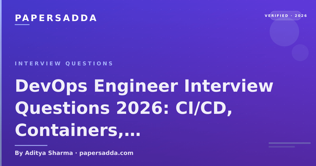 DevOps Engineer Interview Questions 2026: CI/CD | PA