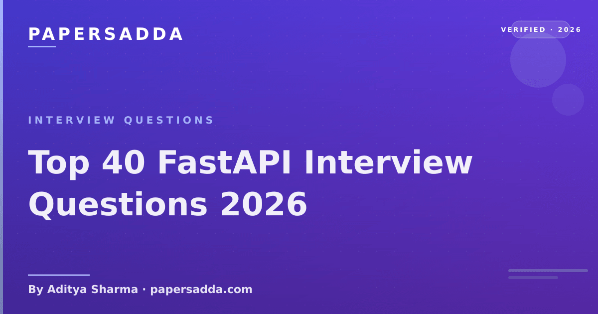 Top 40 FastAPI Interview Questions 2026 | PA