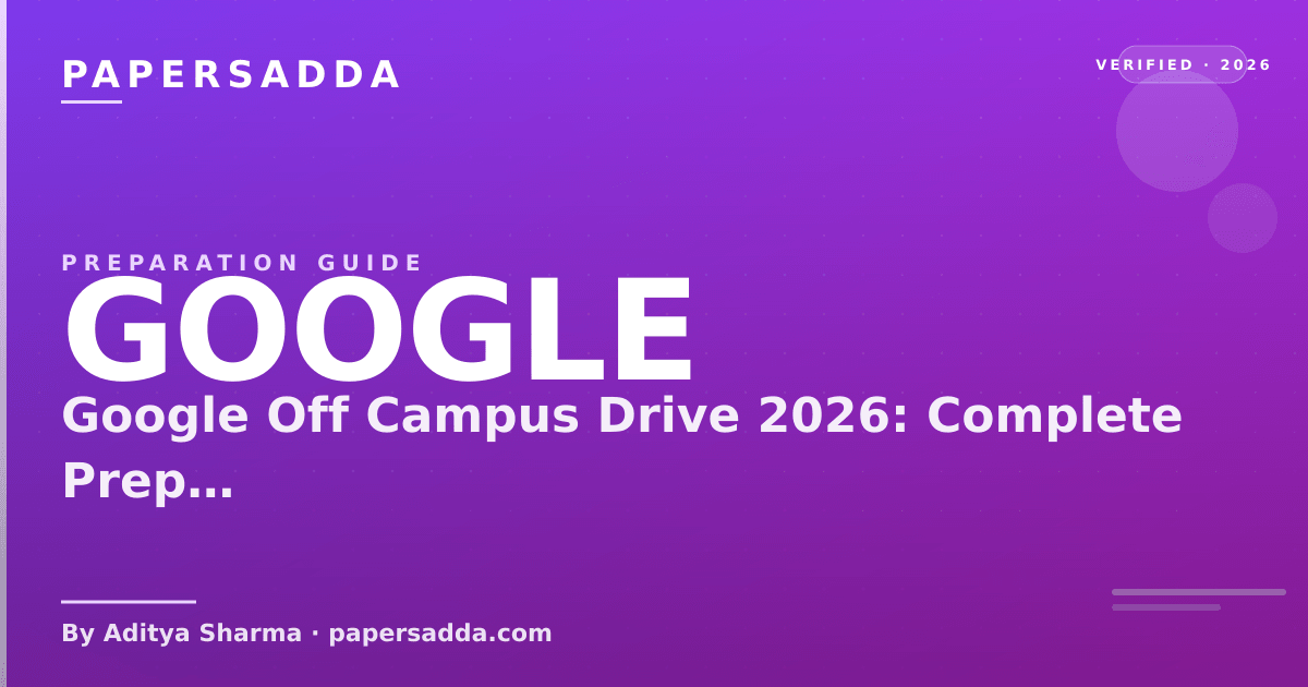 Google Off Campus Drive 2026 Complete Prep Guide PA Google Off Campus Drive 2026 