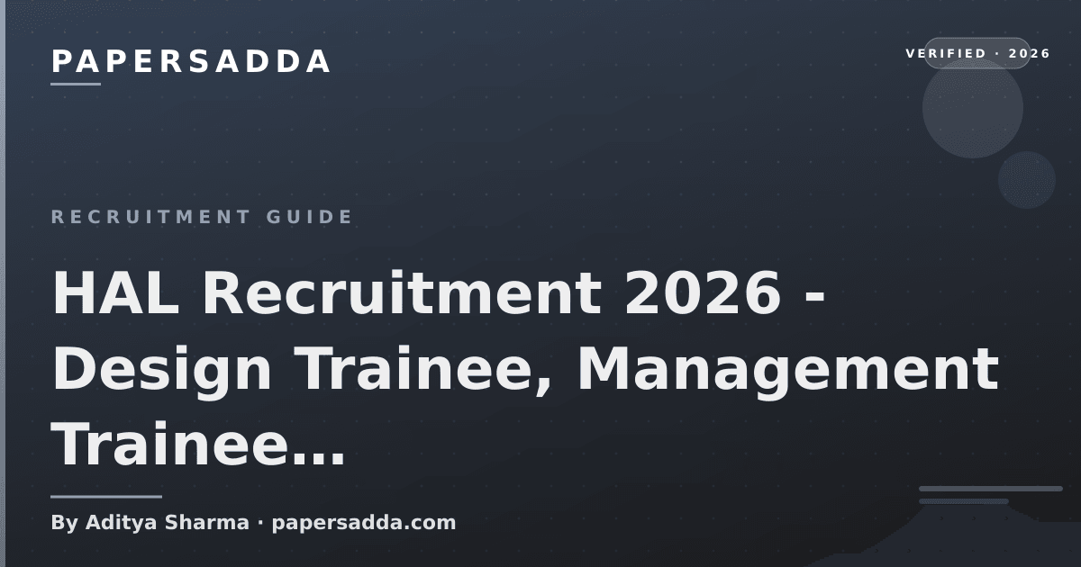 HAL Recruitment 2026 - Design Trainee, Management Trainee | PA