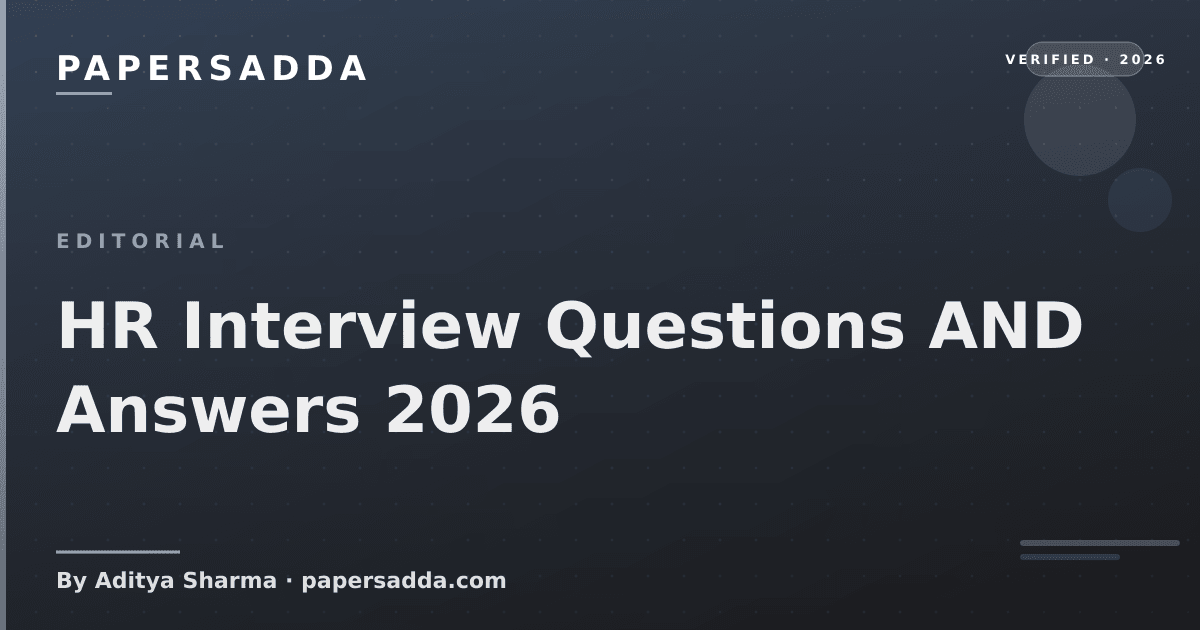 HR Interview Questions AND Answers 2026 | PA