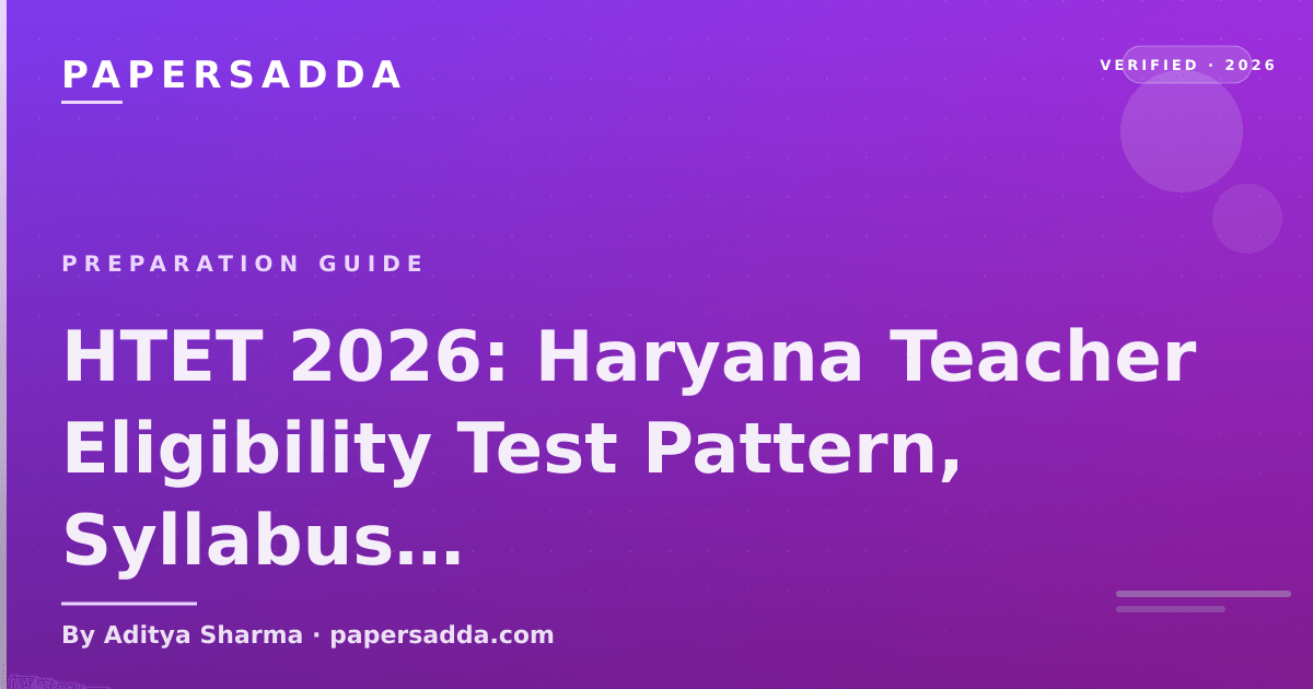 HTET 2026 Haryana Teacher Eligibility Test pattern for Level 1 PRT Level 2 TGT Level 3 PGT with subject syllabus and preparation strategy