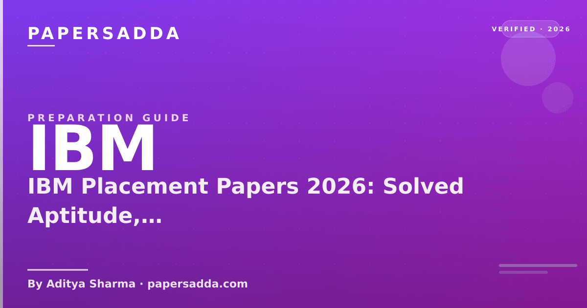 IBM Placement Papers 2026: Solved Practice Bank and Honest Prep Map