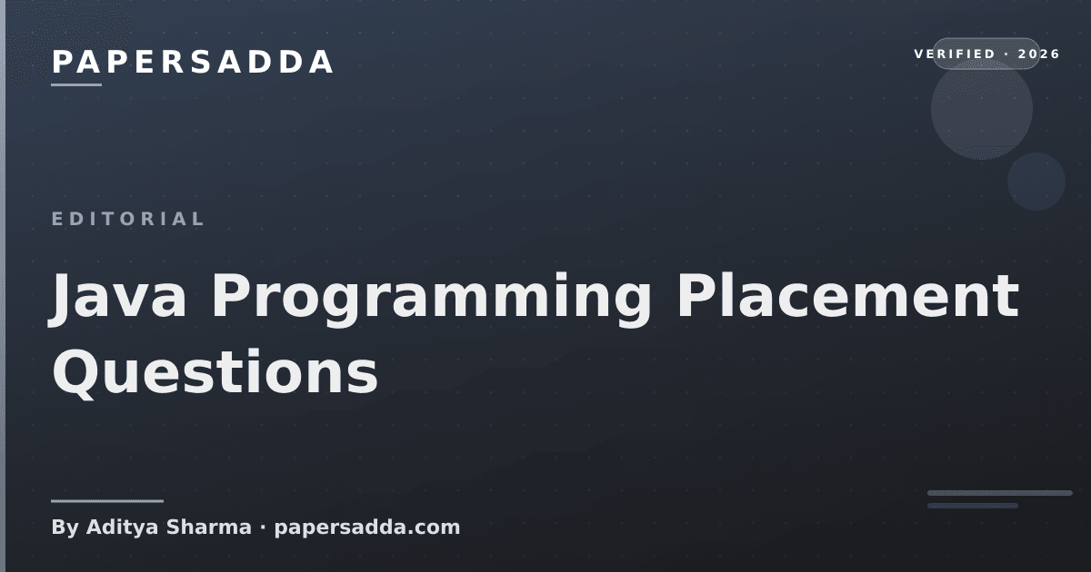 Java Programming Placement Questions | PA