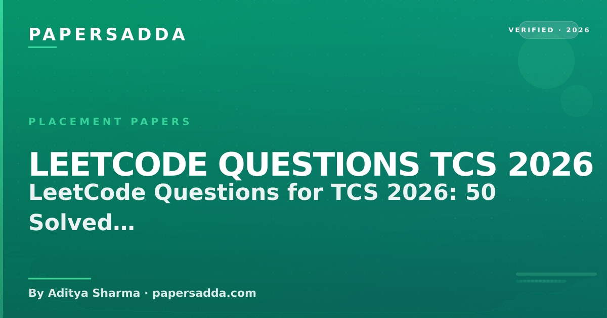tcs digital placement papers 2026 | prepinsta Images... LeetCode Questions for TCS 2026: 50 Solved Problems | PA