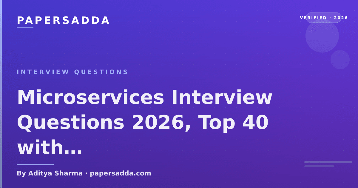 Microservices Interview Questions 2026, Top 40 with Expert Answers ...
