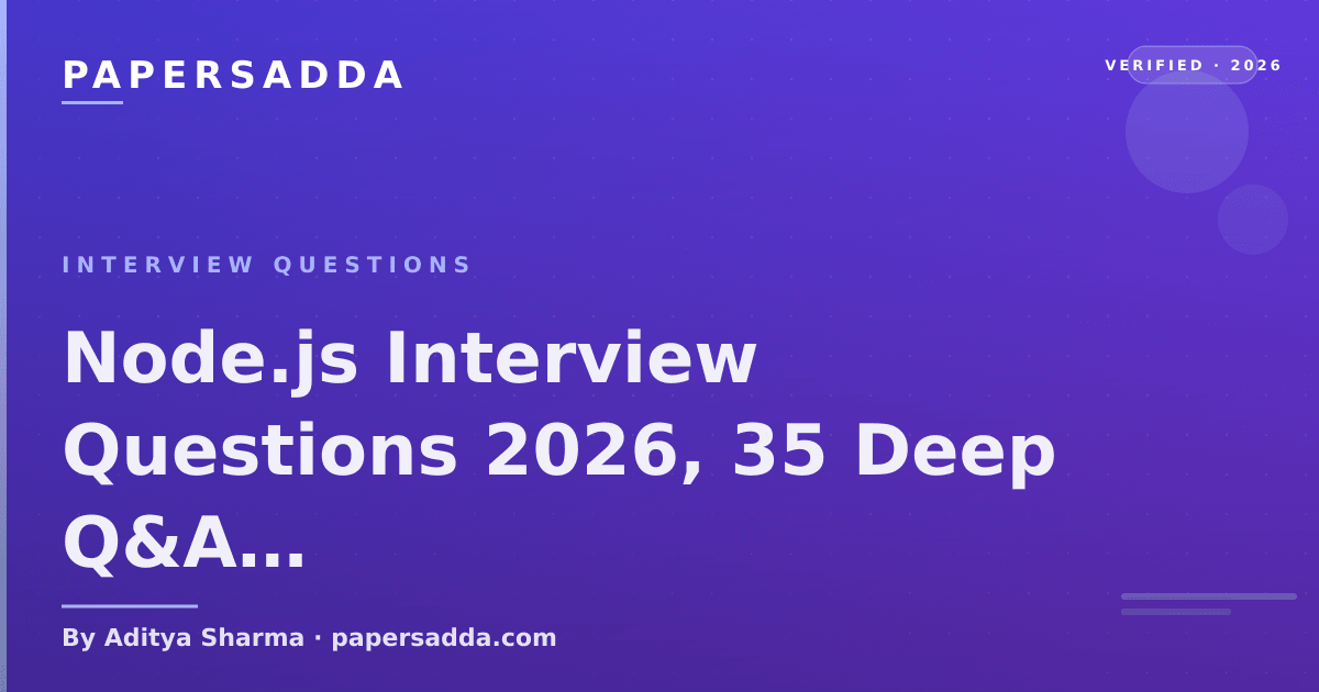 Node.js Interview Questions 2026, 35 Deep Q&A for | PA