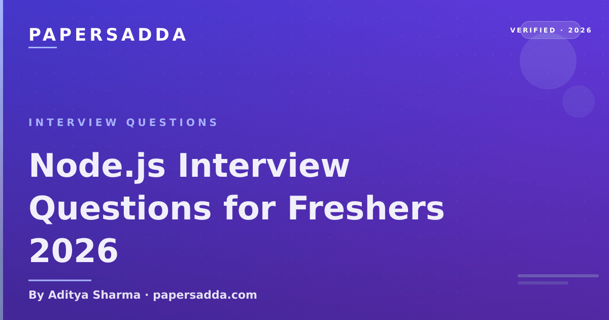 Node.js Interview Questions for Freshers 2026 | PA