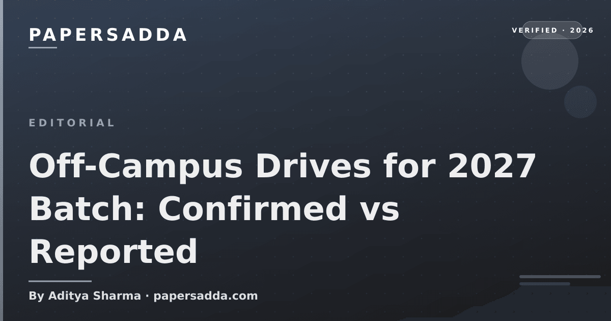 Off-Campus Drives for 2027 Batch: Confirmed vs Reported | PA