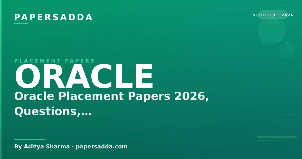 Paper Oracle Oracle Placement Papers 2026, Questions, Answers & Complete | PA