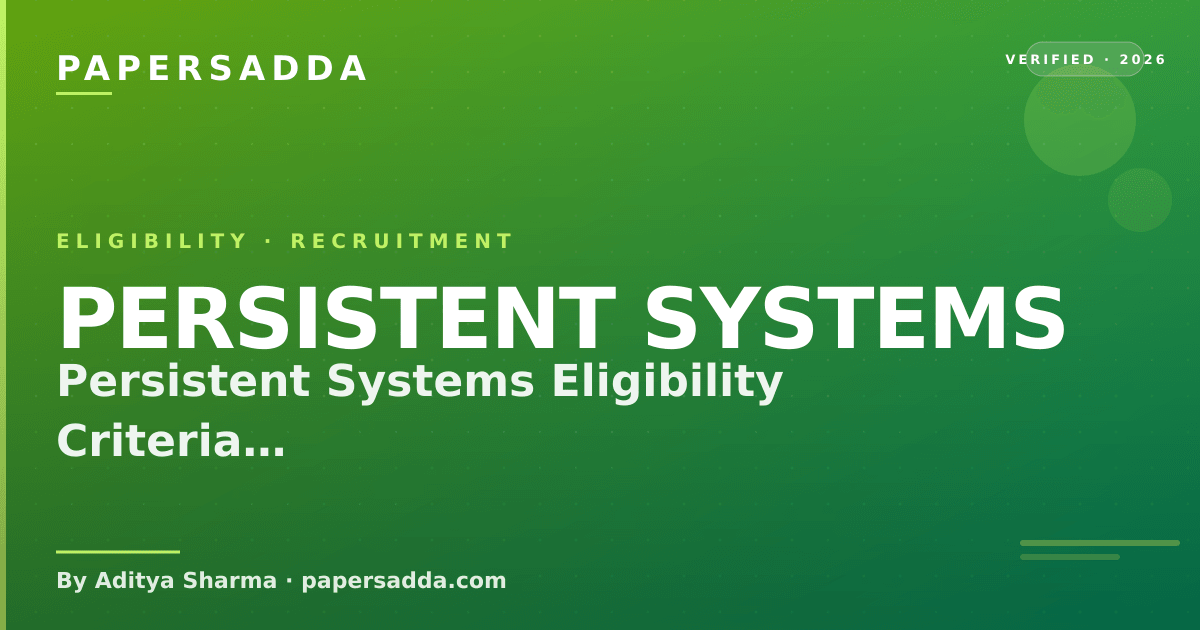 Persistent Systems Eligibility Criteria 2026: Complete Guide | PA