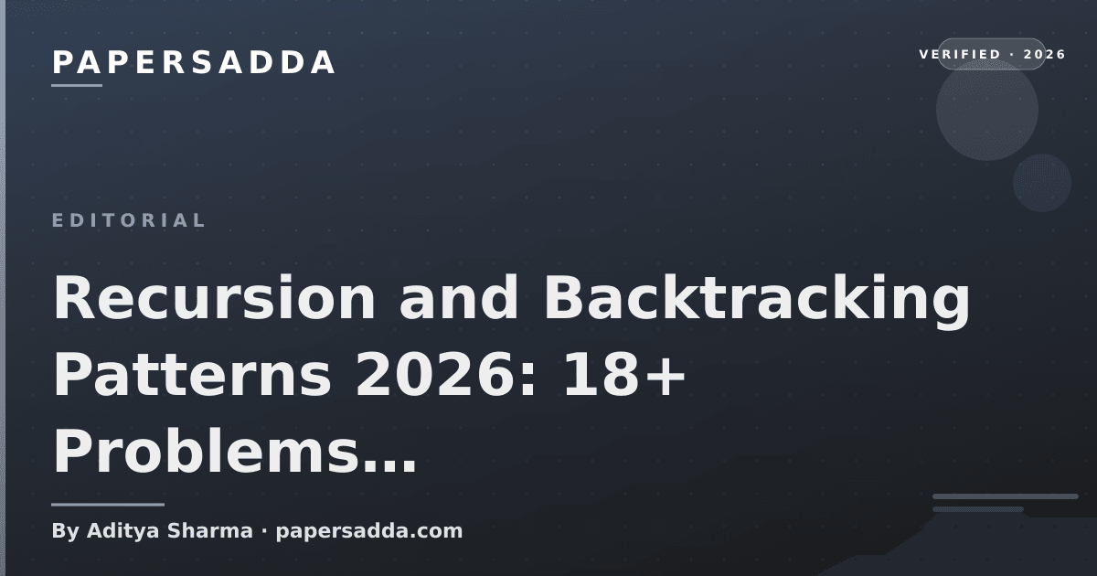 Recursion and Backtracking Patterns 2026: 18+ Problems | PA