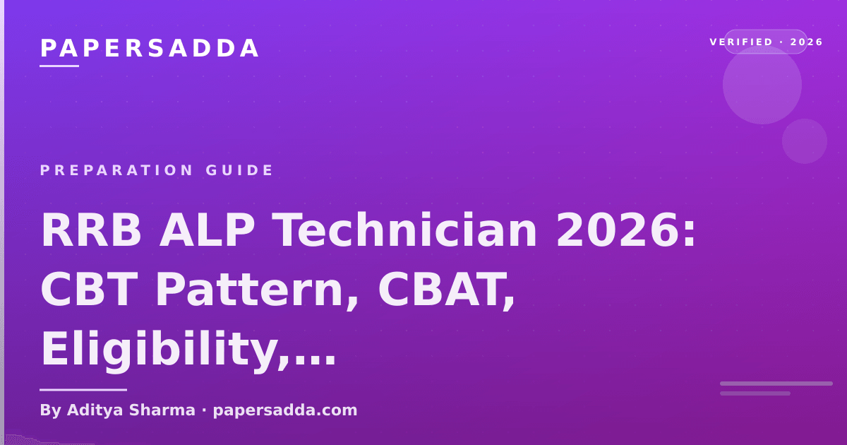 RRB Assistant Loco Pilot and Technician 2026 CBT pattern, CBAT and preparation plan