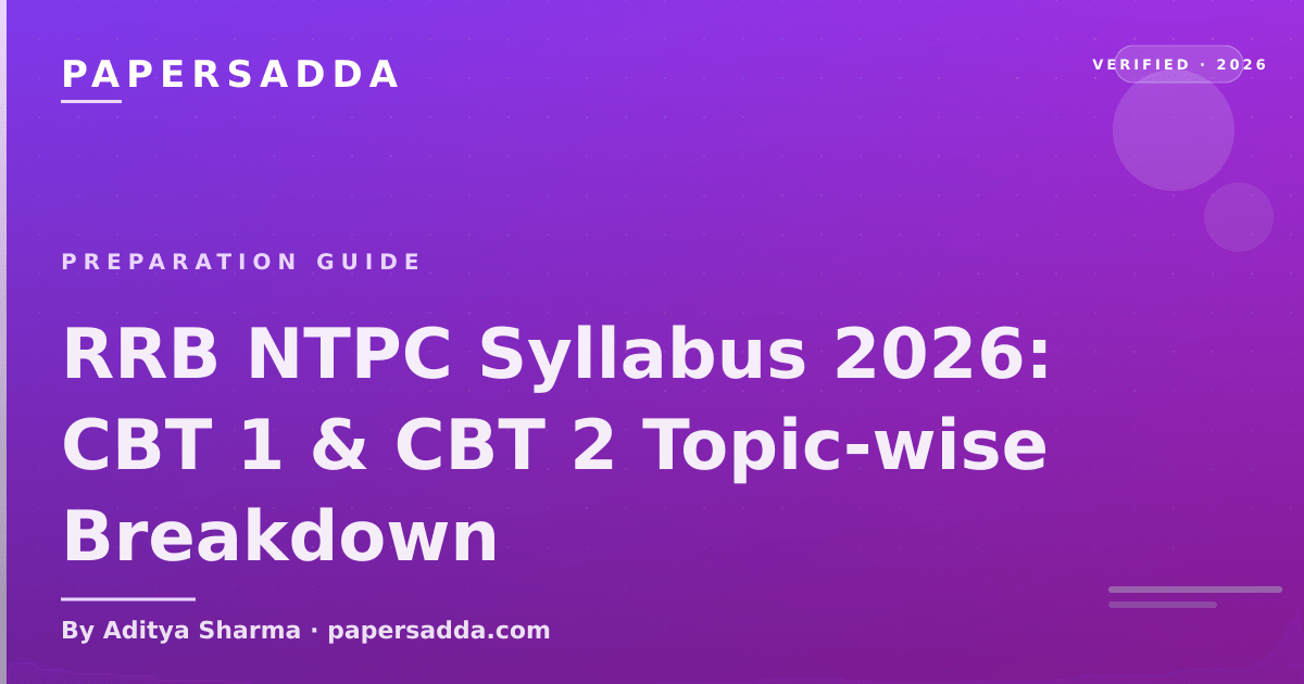 RRB NTPC 2026 syllabus topic-wise breakdown for CBT 1 and CBT 2