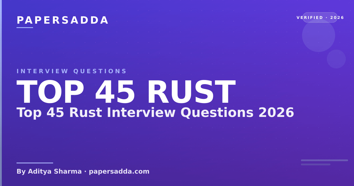 Top 45 Rust Interview Questions 2026 | PA