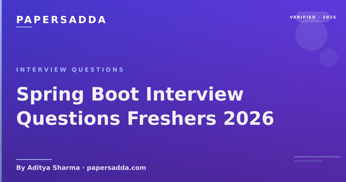 Spring Boot Interview Questions Freshers 2026 | PA