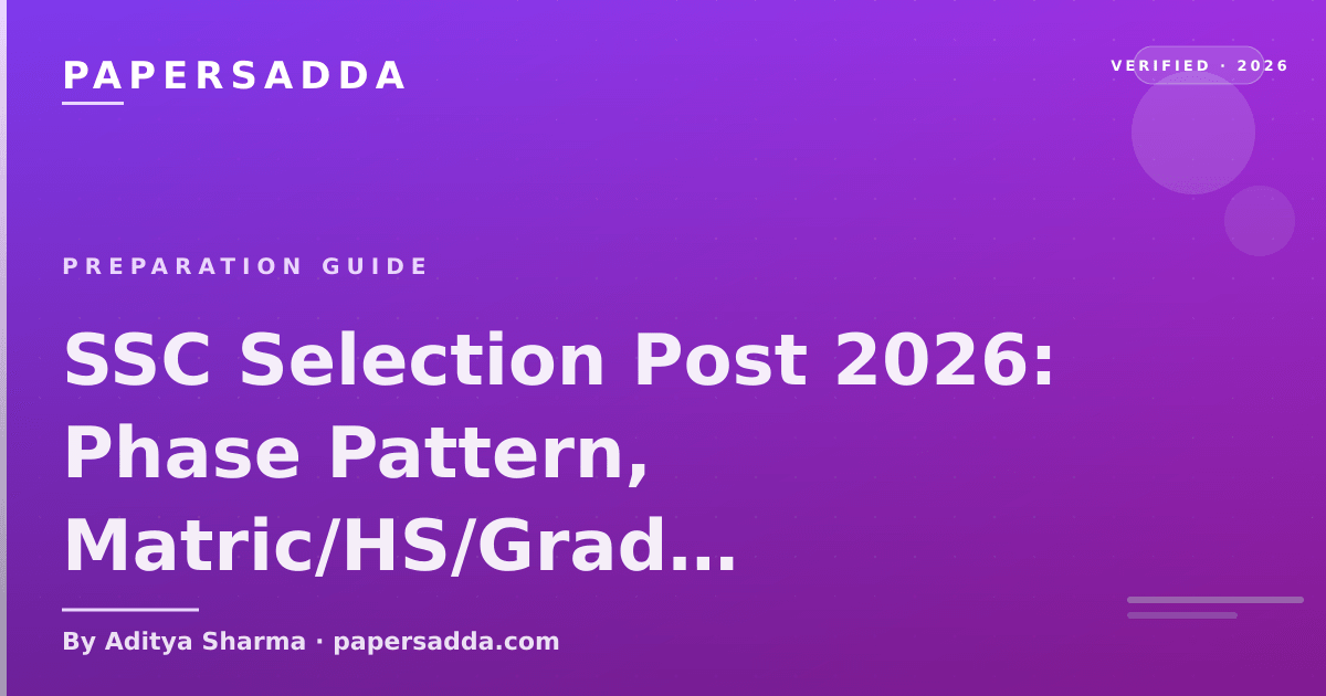 SSC Selection Post Phase 2026 exam pattern across Matric Higher Secondary and Graduation levels