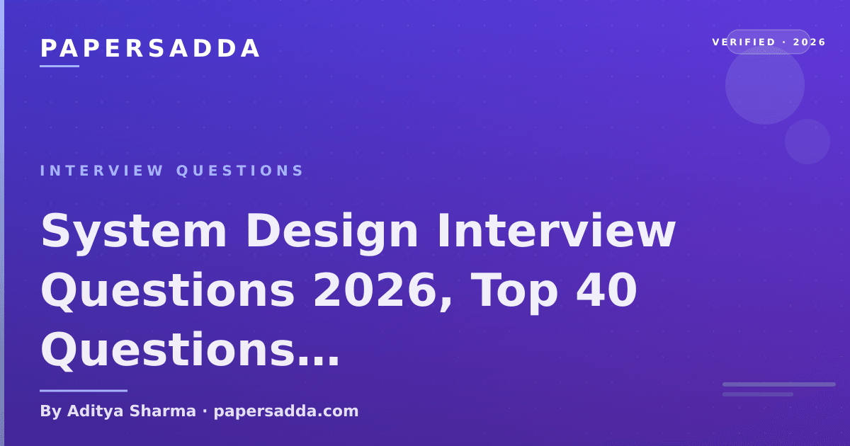 System Design Interview Questions 2026, Top 40 | PA